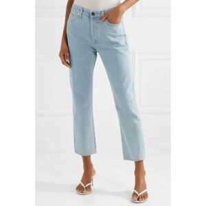 Goldsign Marled Blue Light Wash The Low Slung Button Fly Crop Jean Size 32